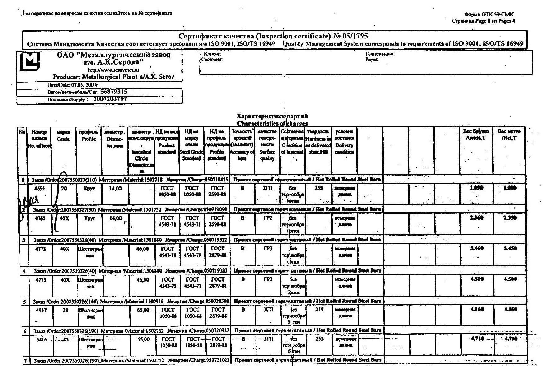 Сертификат на шестигранник 65 ст.20 от 2007-05 (1.1)